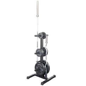 Best Fitness Olympic Weight Plate Tree & Barbell Holder