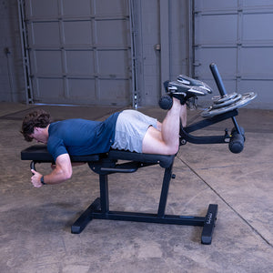 Body-Solid GLCE365B – lying leg curl, top of the curl
