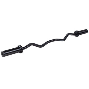 Body-Solid OB47B black Olympic EZ curl bar on a white background