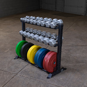 Rugged Series Weight Plate & Dumbbell Rack (Rack Only, Weights Not Included).