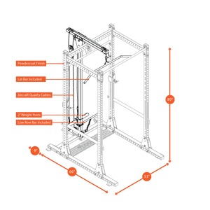 Lat Attachment for Y100 Rugged Series Full Rack (Rack Not Included).