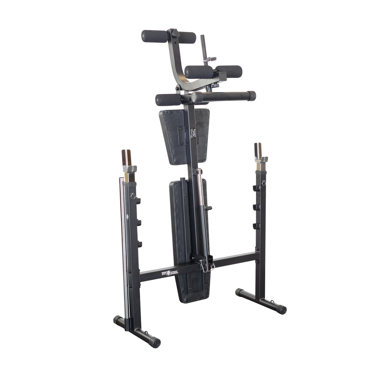 Best Fitness Olympic Bench with Leg Developer (Black Finish)