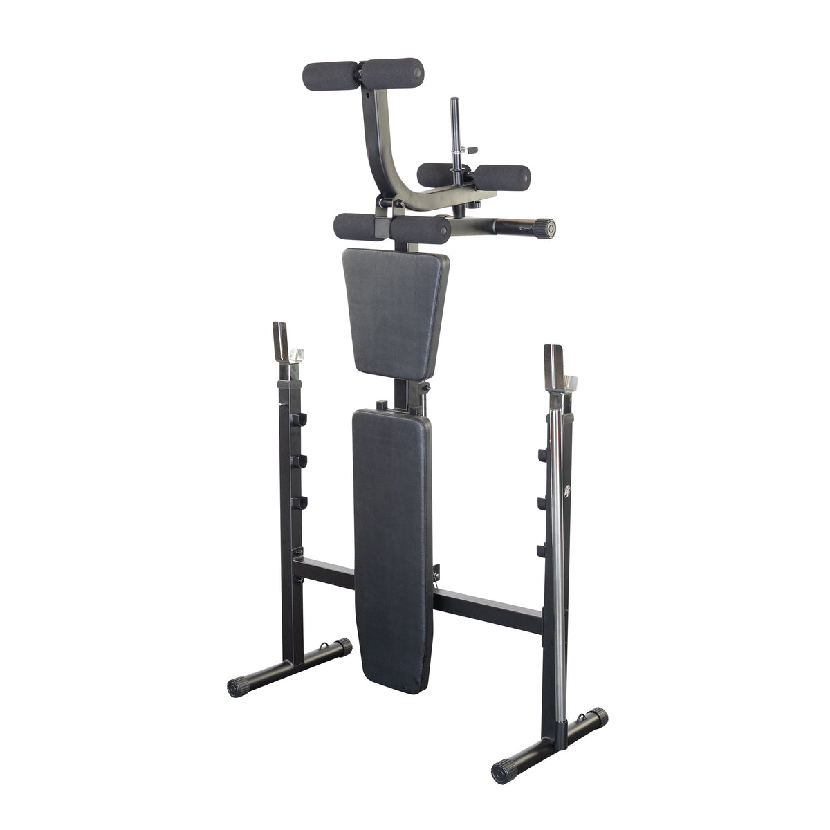 Best Fitness Olympic Bench with Leg Developer (Black Finish)