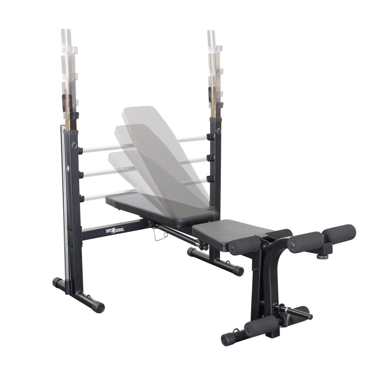 Best Fitness Olympic Bench with Leg Developer (Black Finish)