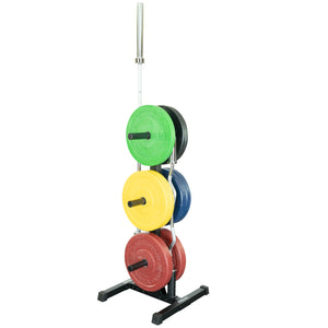 Best Fitness Olympic Weight Plate Tree & Barbell Holder