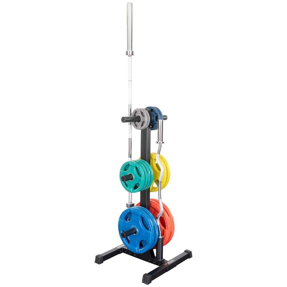 Best Fitness Olympic Weight Plate Tree & Barbell Holder
