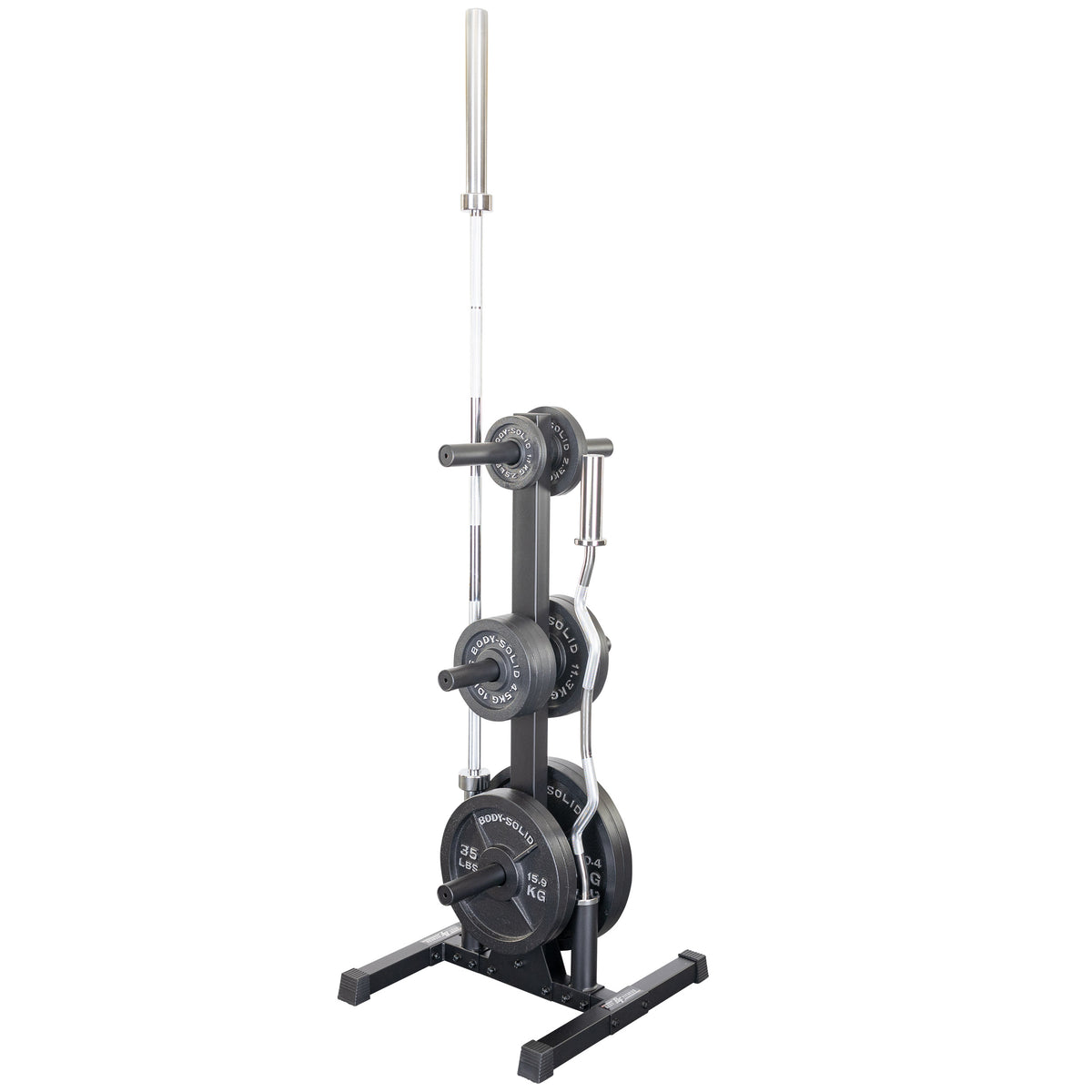 Best Fitness Olympic Weight Plate Tree & Barbell Holder