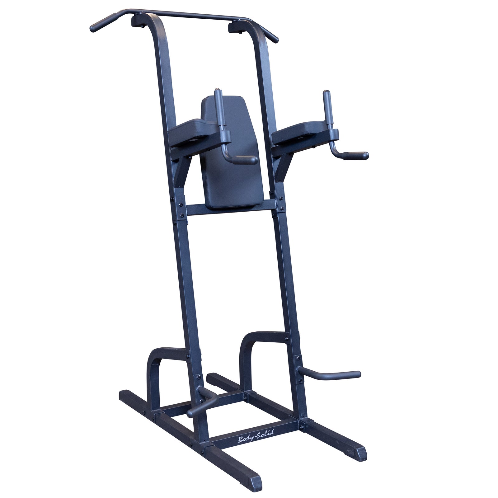 Man doing a vertical knee raise on the Body-Solid GVKR82B station