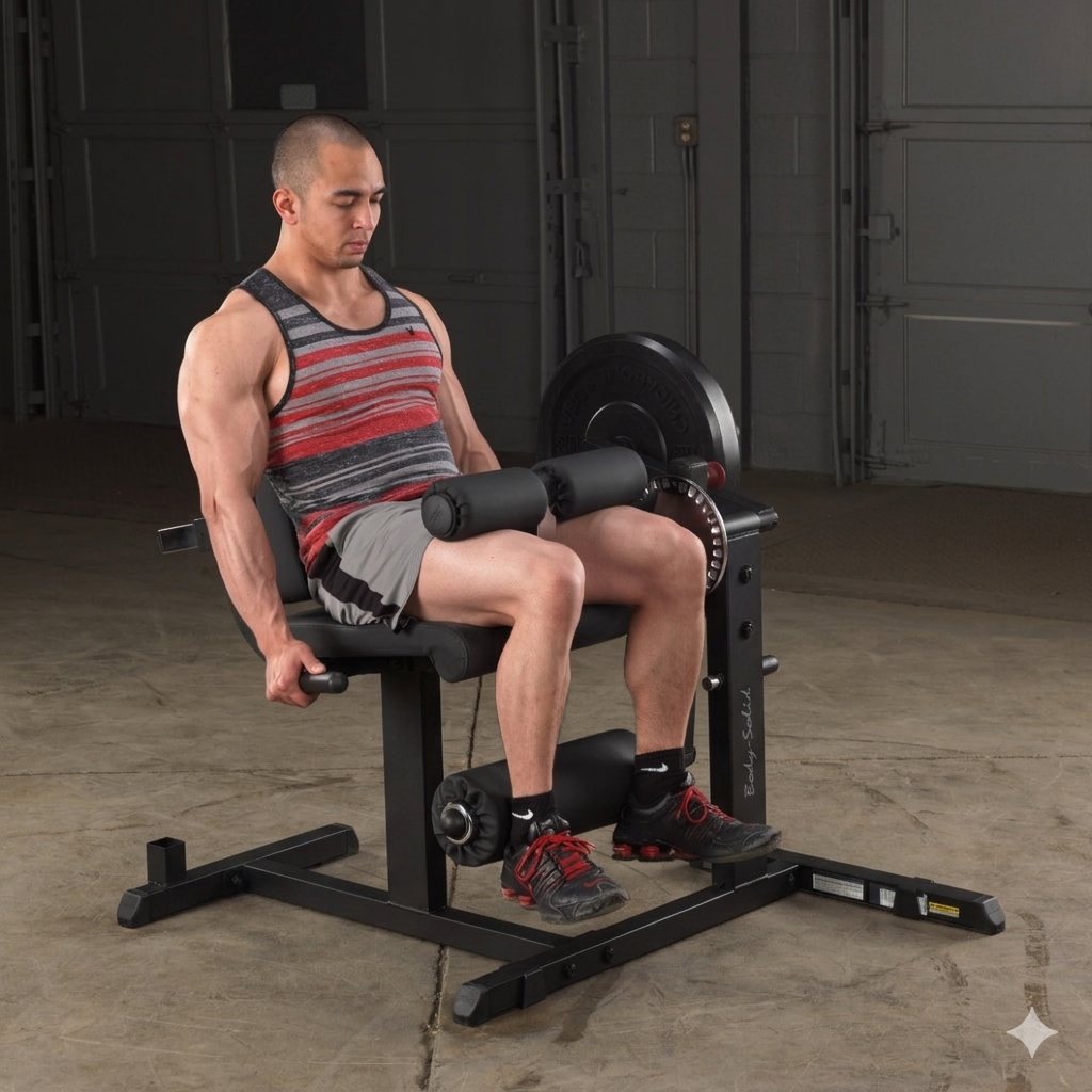 Body-Solid Cam Series Seated Leg Extension &amp; Curl Machine (Black Finish)