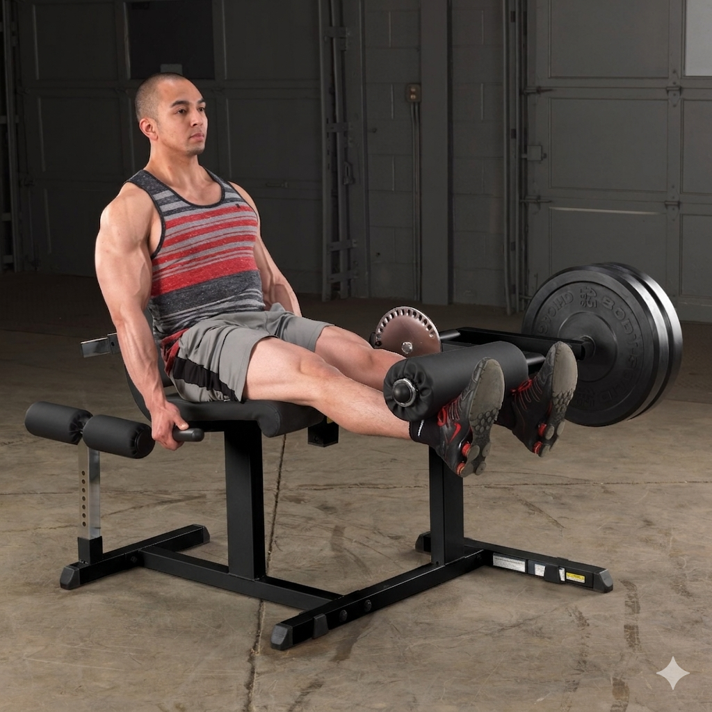 Body-Solid Cam Series Seated Leg Extension &amp; Curl Machine (Black Finish)