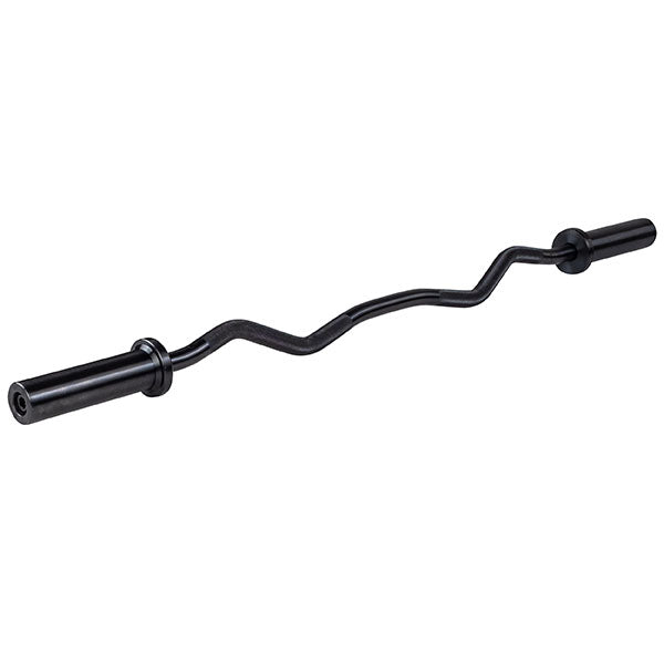 Body-Solid OB47B black Olympic EZ curl bar on a white background