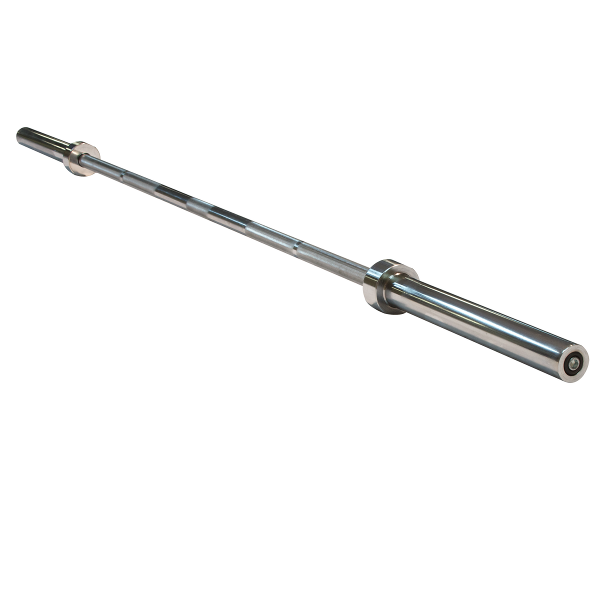 Body-Solid OB86 7 ft chrome Olympic barbell on a white background