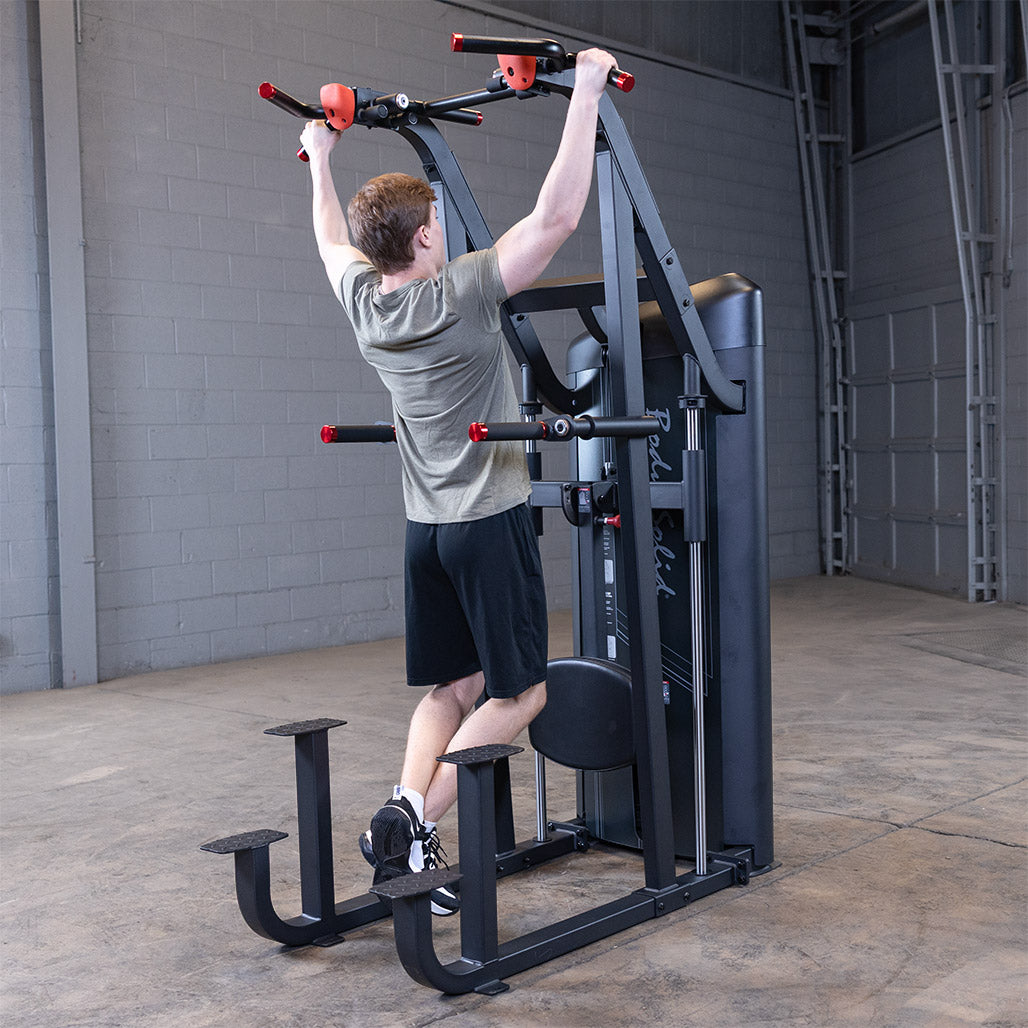 Body-Solid S2ACDX Series 2 weight-assisted pull-up / dip machine — front view