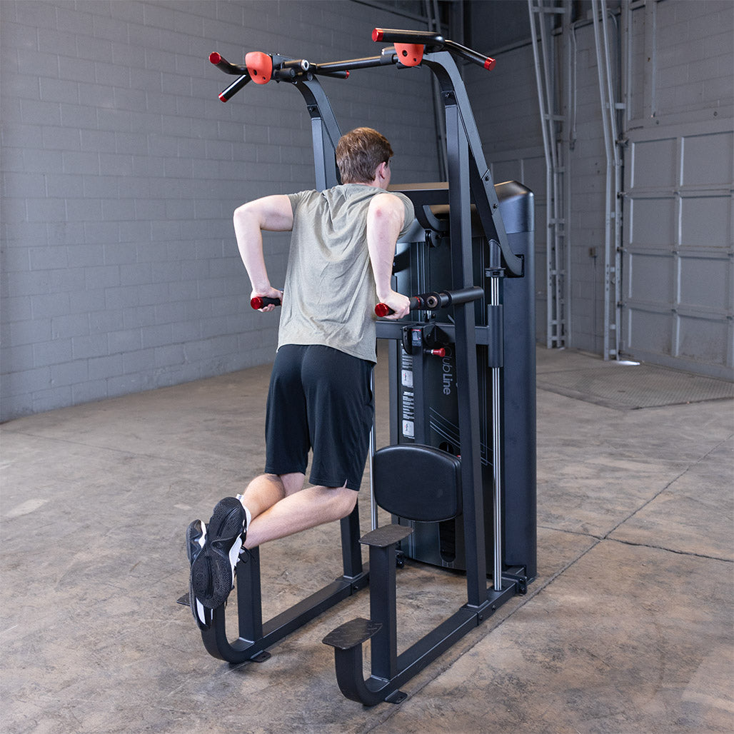 Body-Solid S2ACDX Series 2 weight-assisted pull-up / dip machine — angled view