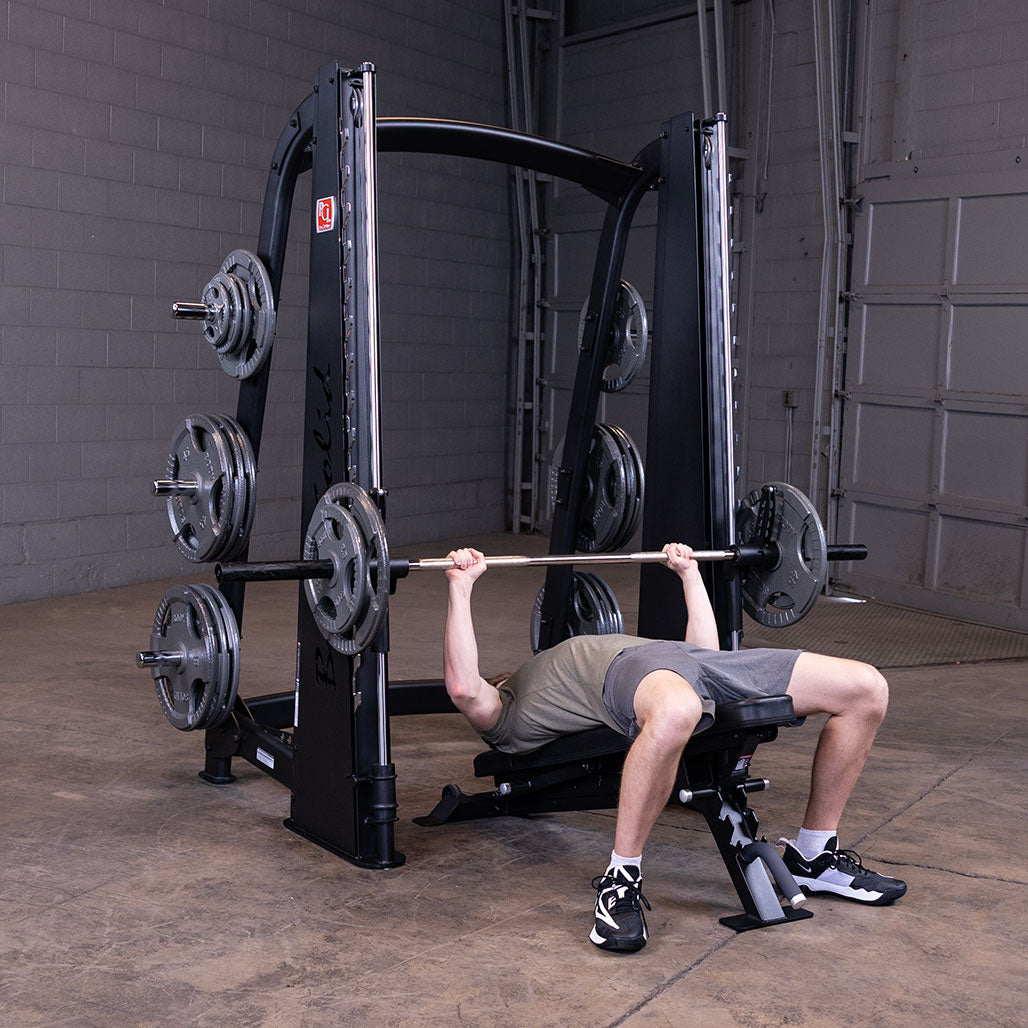 Body-Solid SCB1000B Counterbalanced Smith Machine — flat bench press (bench sold separately)