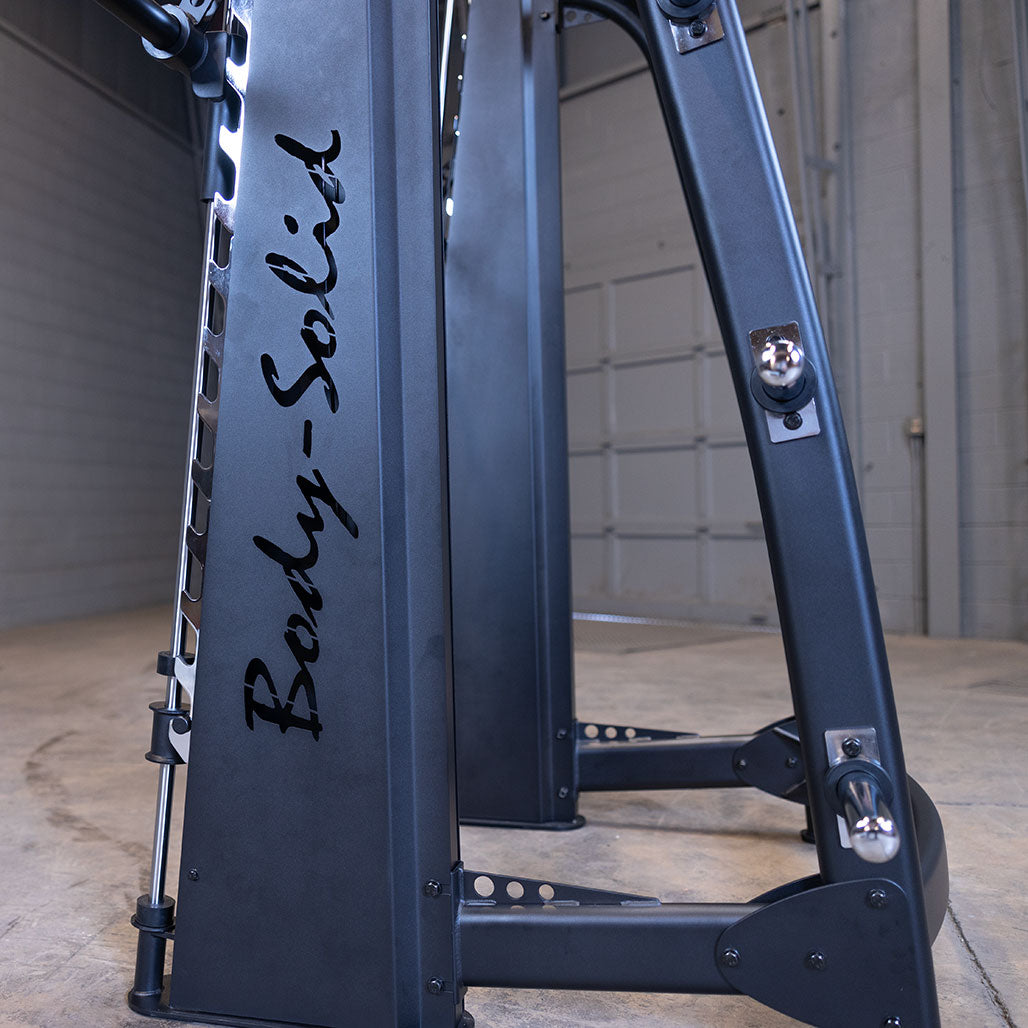 Body-Solid SCB1000B Counterbalanced Smith Machine — lower frame and base detail