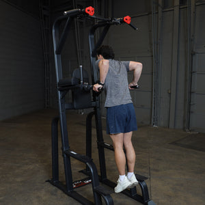 Body-Solid SVKR1000B Pro ClubLine Vertical Knee Raise — dips on the revolving dip handles