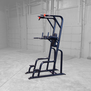 Body-Solid SVKR1000B Pro ClubLine Vertical Knee Raise, side view — 262 cm tall heavy-gauge oval steel frame