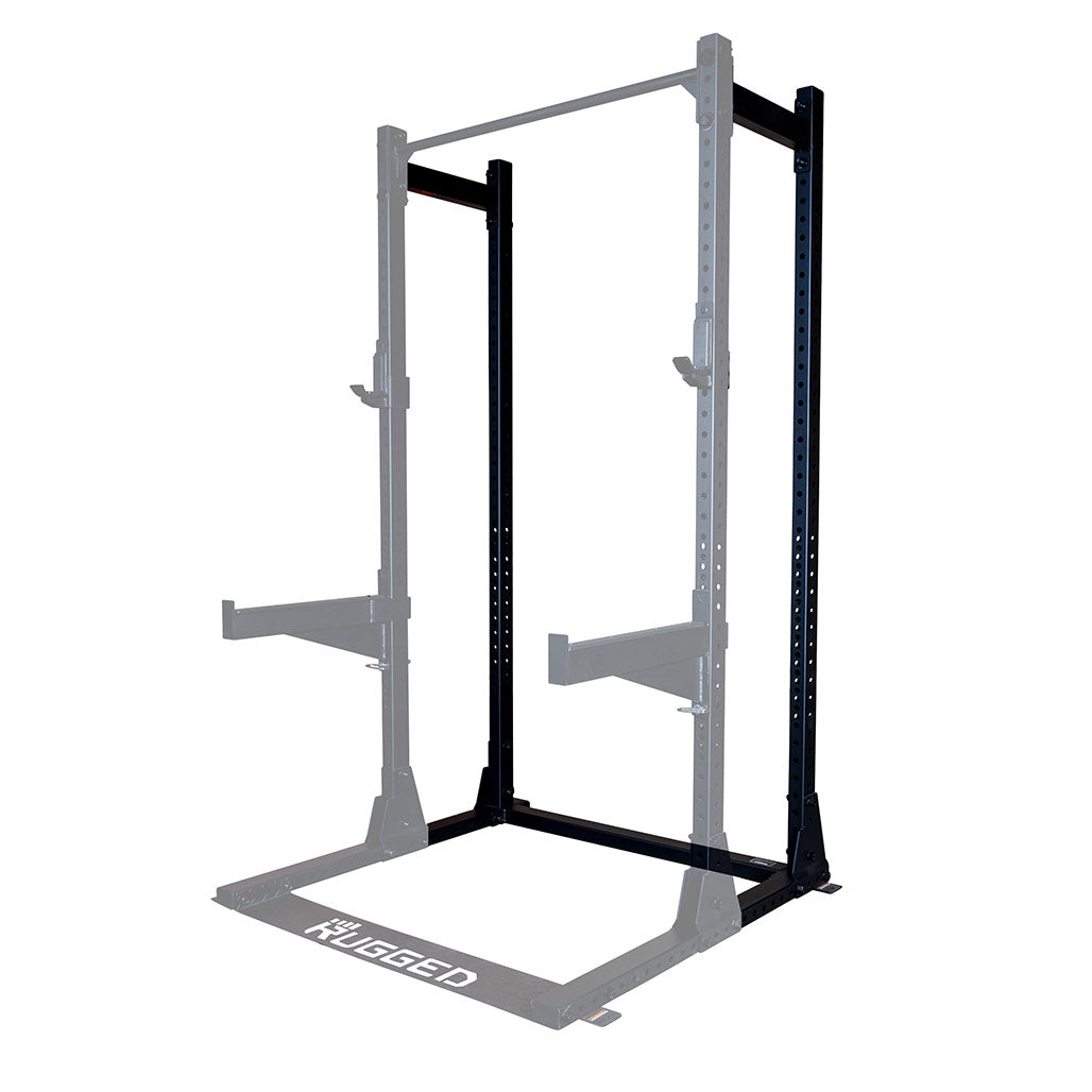 Rugged Series Y220 extension fitted to the Y120 Half Rack on a white background