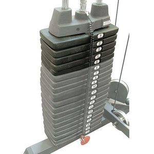 PP10 selectorized weight stack plates on a white background