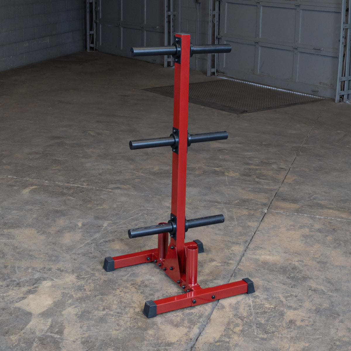 Best Fitness Olympic Weight Plate Tree &amp; Barbell Holder