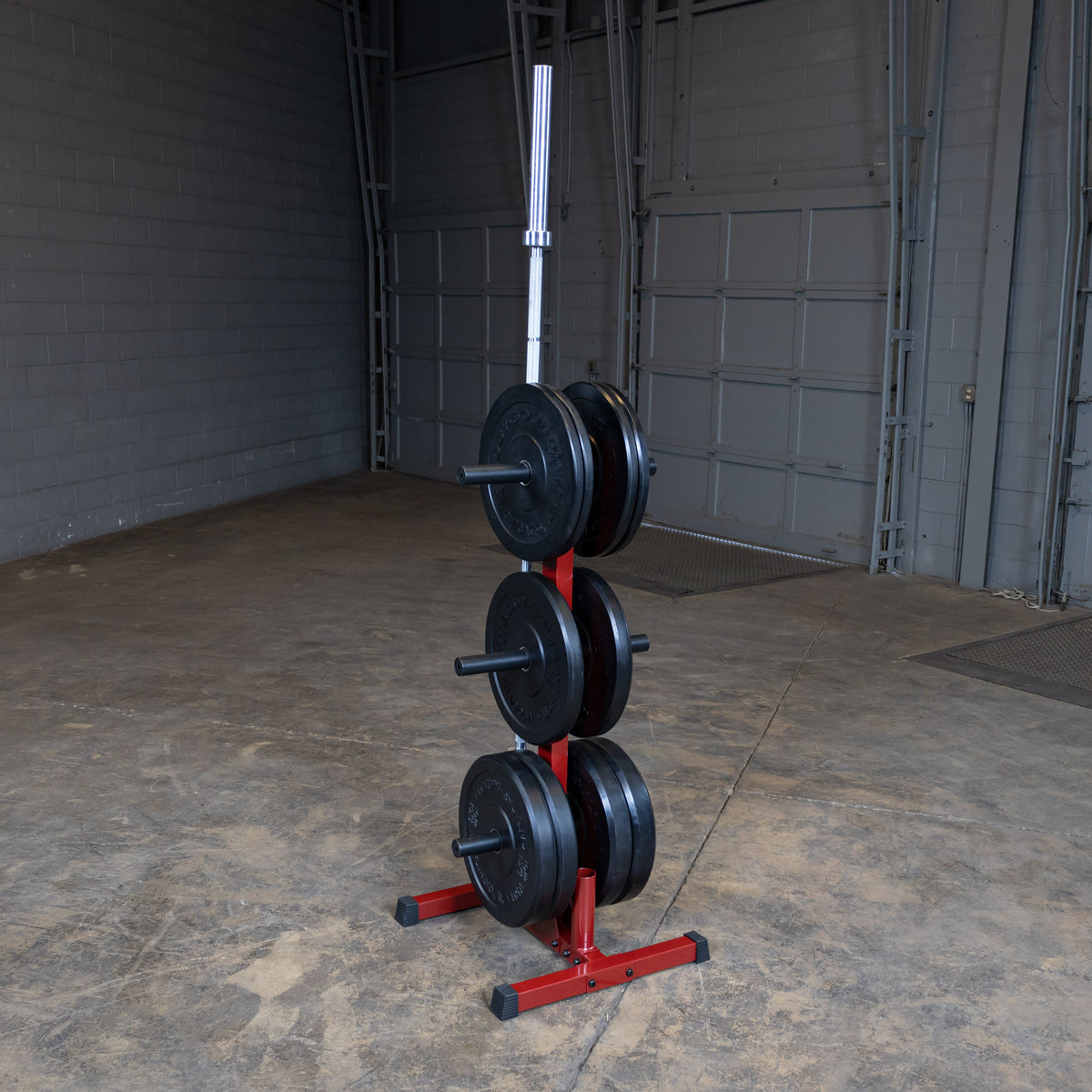 Best Fitness Olympic Weight Plate Tree &amp; Barbell Holder