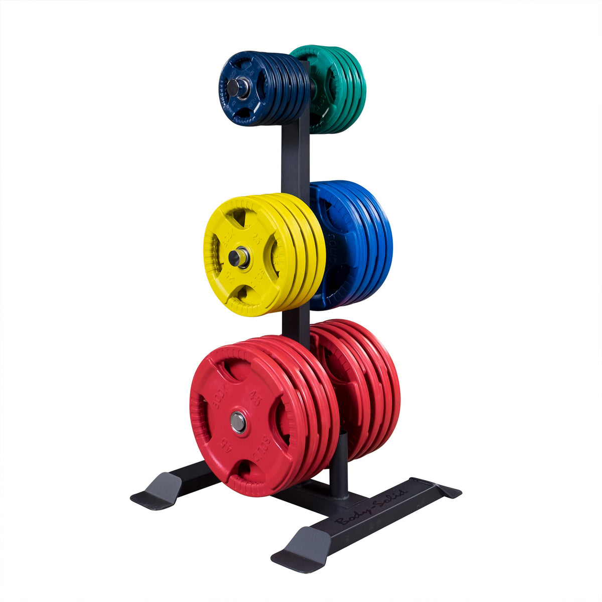Body-Solid Olympic Weight Plate Tree &amp; Barbell Holder