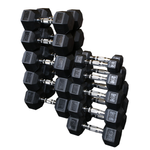 Body-Solid Rubber Coated Hex Dumbbell PACKAGE (235 Kg)