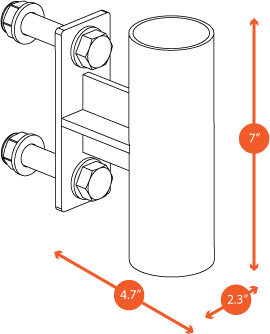 Rugged Series Bar Holder (upright mount)