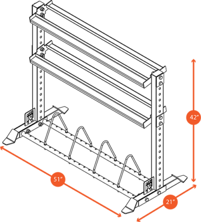 Rugged Series Weight Plate & Dumbbell Rack (Rack Only, Weights Not Included).