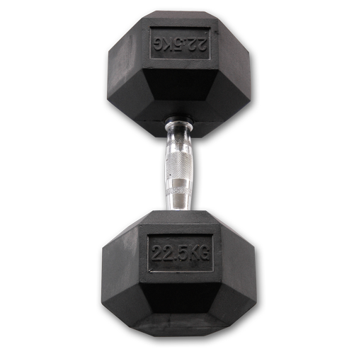 Elite Chrome Handle Rubber Hex Dumbbell, Elite Fitness NZ